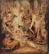 Peter Paul Rubens, Aklixi standing between her daughters